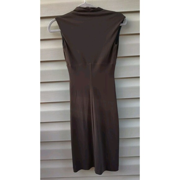Arden B Womens  Cinched Dress Brown Size XS Ruched Pencil Straight Midi Cocktail - Picture 3 of 9